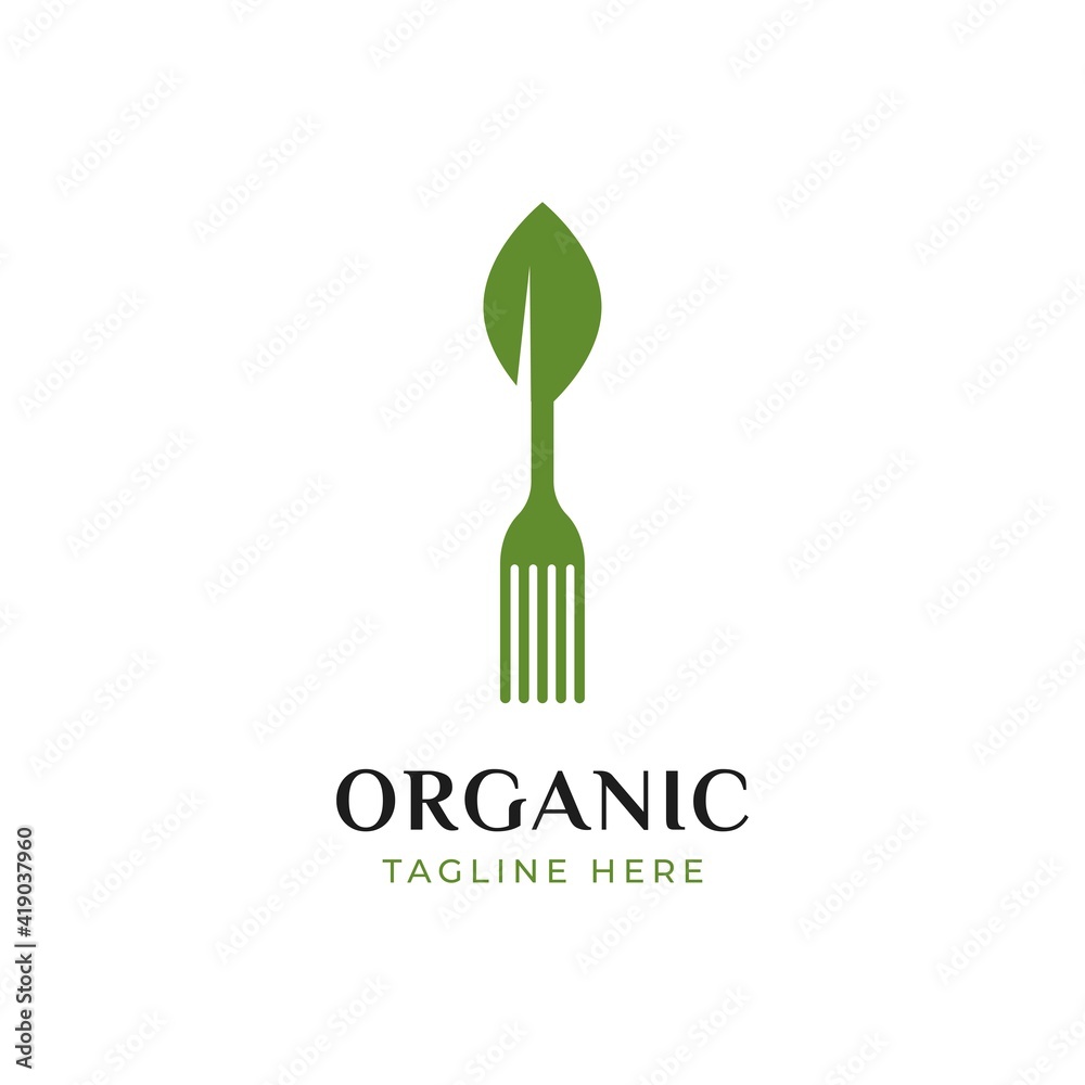 Organic food logo design symbol vector template Organic food logo design symbol vector template
