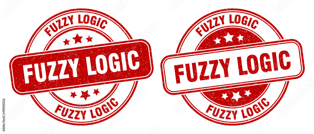 fuzzy logic stamp. fuzzy logic label. round grunge sign fuzzy logic stamp. fuzzy logic label. round grunge sign