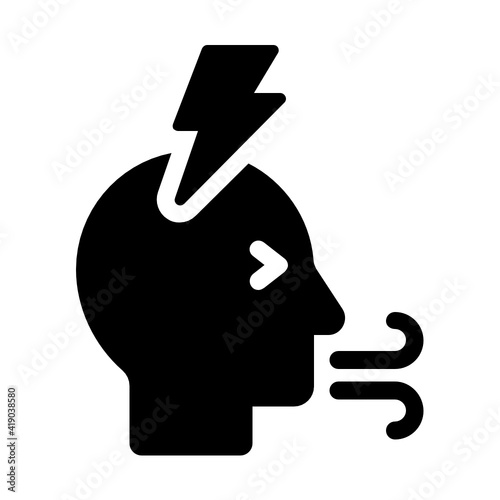 Difficulty breathing coronavirus symptom vector icon