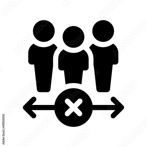 Wrong distance between people, two person standing too close for physical distancing to prevent coronavirus infection vector icon concept
