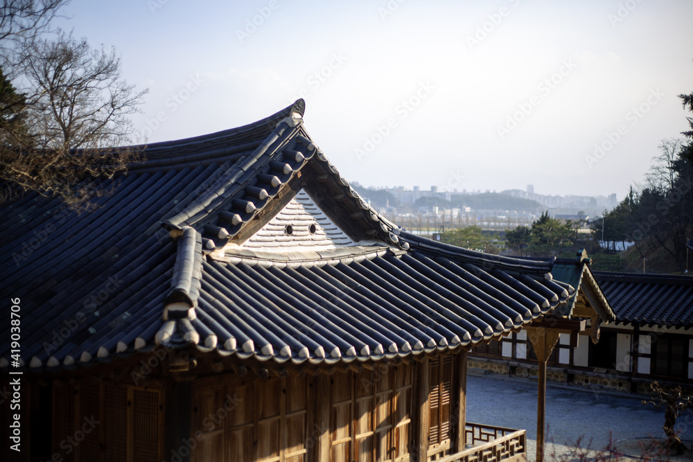 한국의 전통집이 있는 풍경 Scenery with Korean traditional houses