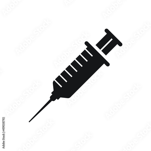 Medical syringe injection icon design isolated on white background