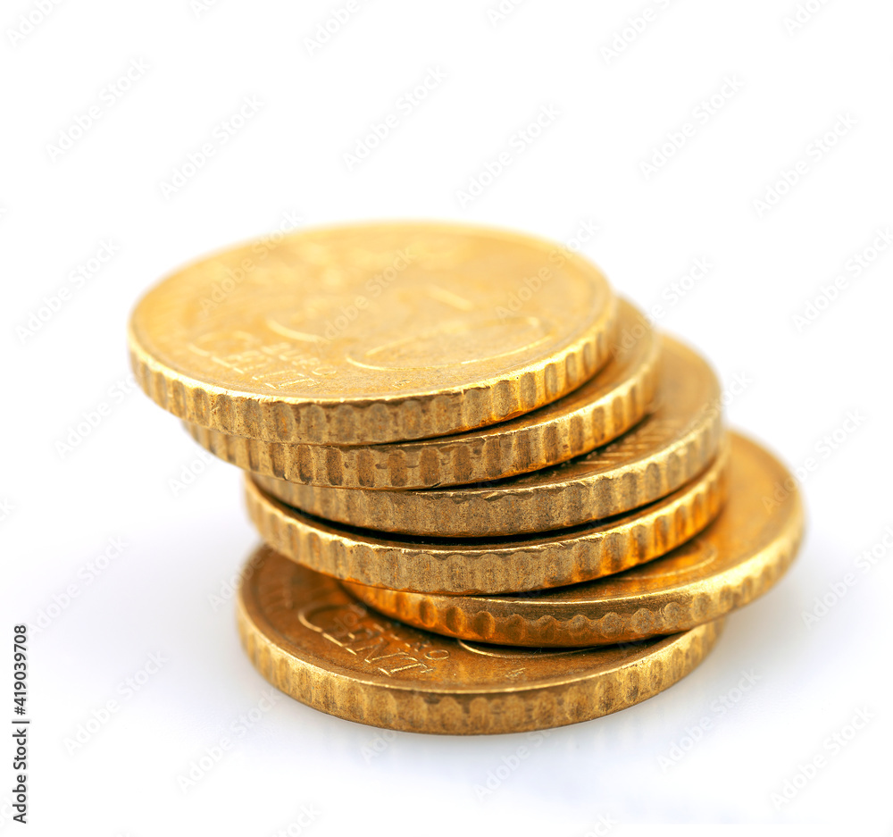 Stack of euro coins