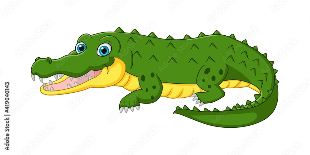 Fototapeta premium Cute crocodile cartoon isolated on white background