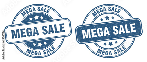 mega sale stamp. mega sale label. round grunge sign