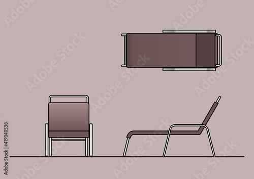 Vector furniture symbols Outdoor Poolside