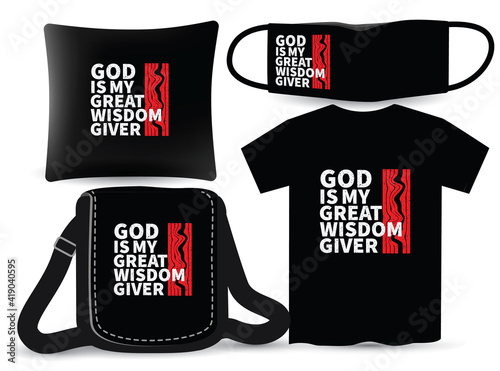 Religious motivational lettering design for t shirt and merchandising