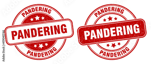 pandering stamp. pandering label. round grunge sign