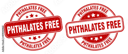 phthalates free stamp. phthalates free label. round grunge sign