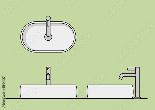 Vector CAD Blocks style Sanitary ware