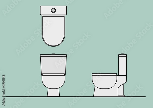 Vector CAD Blocks style Sanitary ware