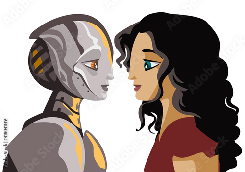 cybernetic robot duplicate of a woman