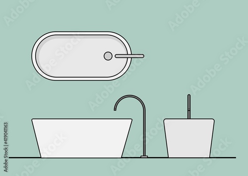 Vector CAD Blocks style Sanitary ware