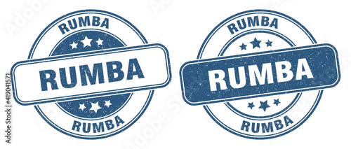 rumba stamp. rumba label. round grunge sign