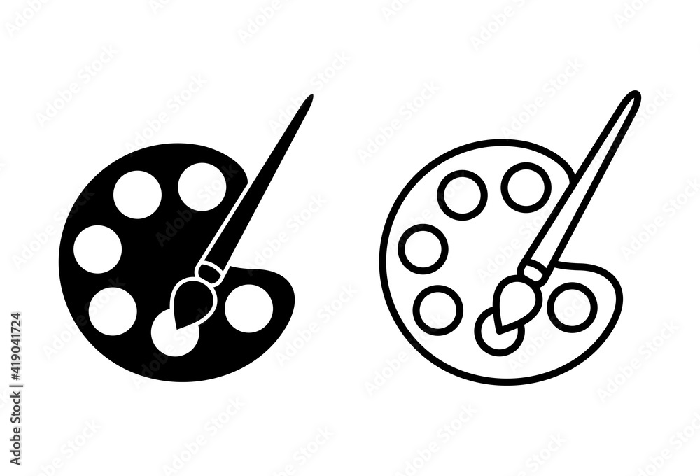 Paint icon set. paint brush icon vector. paint roller icon vector Paint icon set. paint brush icon vector. paint roller icon vector