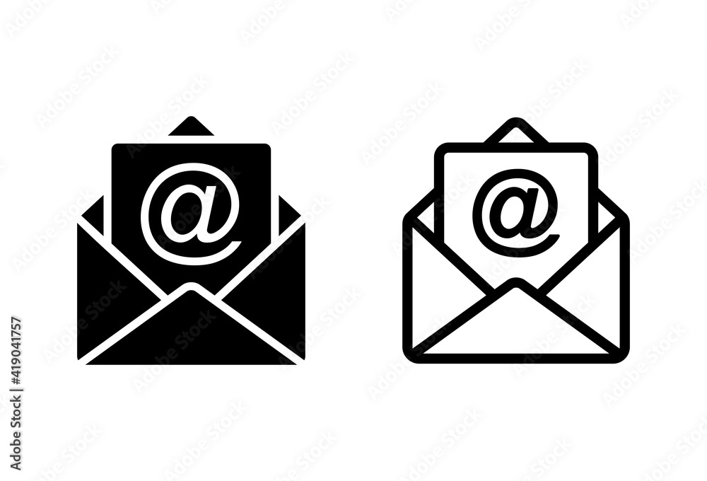 Mail icon set. email icon vector. E-mail icon. Envelope illustration