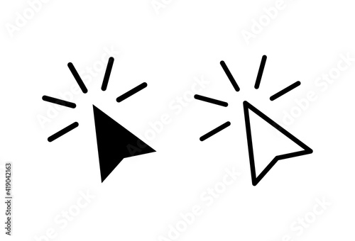 Click icon set. pointer arrow icon. cursor icon vector