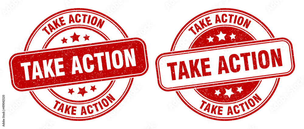 take action stamp. take action label. round grunge sign take action stamp. take action label. round grunge sign