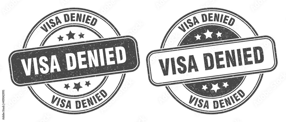 visa denied stamp. visa denied label. round grunge sign