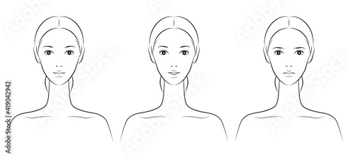 スキンケアをする女性のベクターイラスト