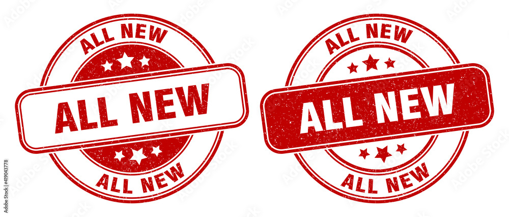 all new stamp. all new label. round grunge sign all new stamp. all new label. round grunge sign