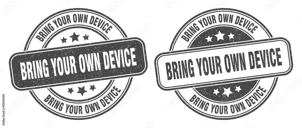 bring your own device stamp. bring your own device label. round grunge sign bring your own device stamp. bring your own device label. round grunge sign