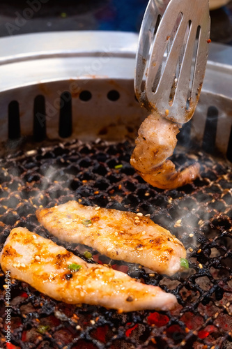 Yakiniku - Japanese Barbecue on a Hot Chacoal Stove photo