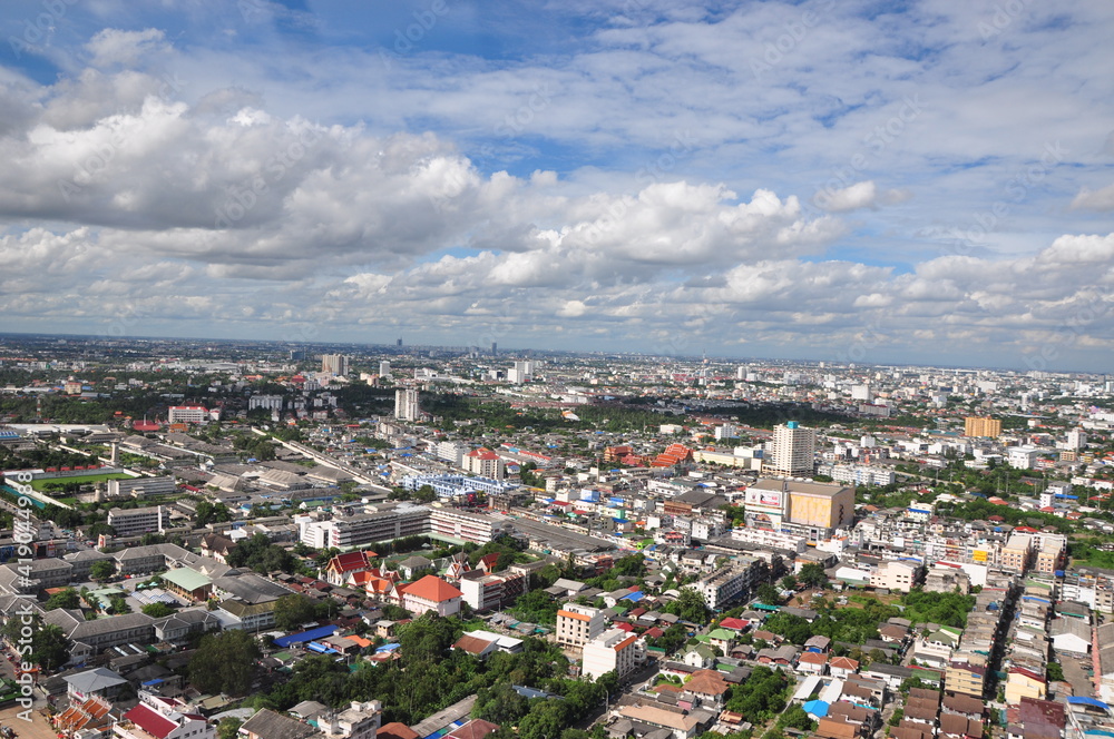 Helicopter Fly over bangkok