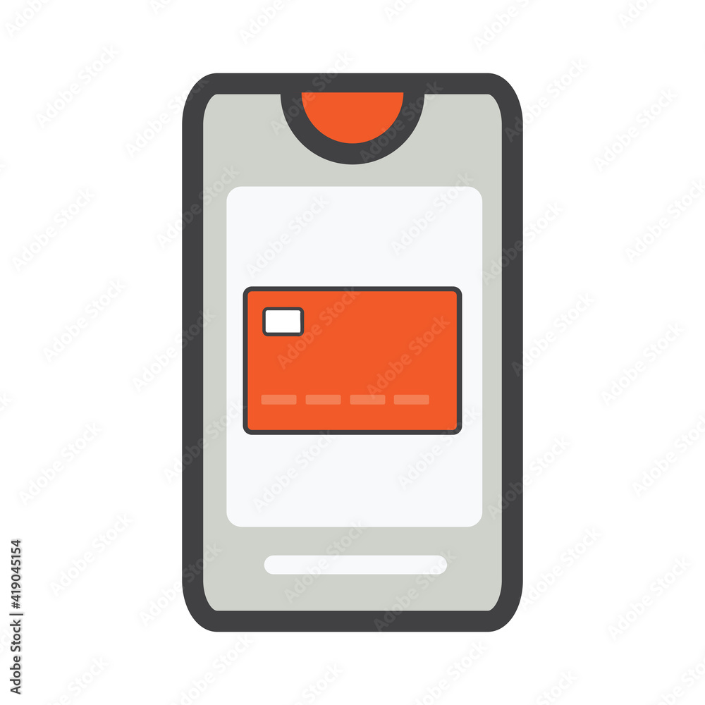 smartphone with wallet illustration. smartphone illustration. Flat vector icon. smartphone with wallet illustration. smartphone illustration. Flat vector icon.