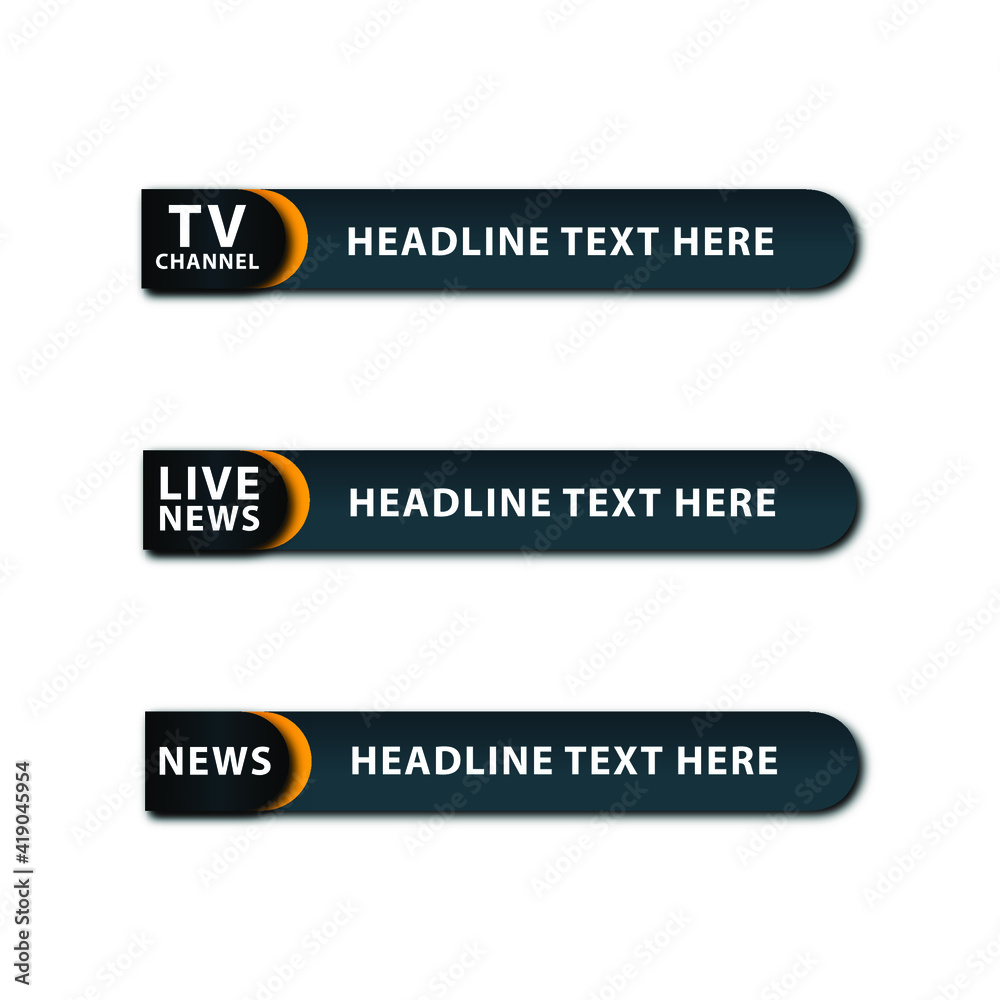 Fototapeta premium TV live news bars vector illustrations. Design template 