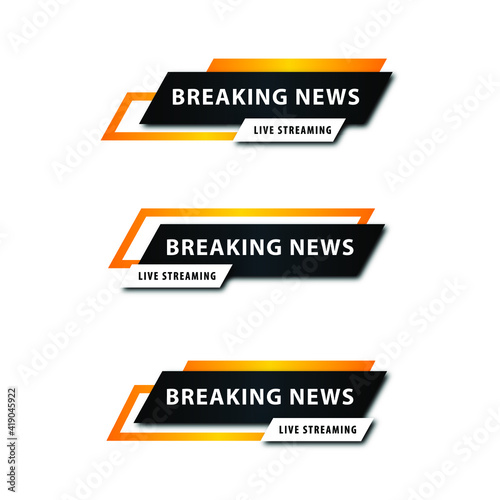TV live news bars vector illustrations. Design template 