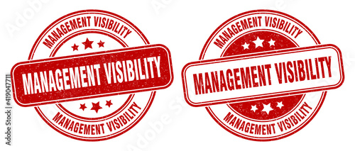 management visibility stamp. management visibility label. round grunge sign
