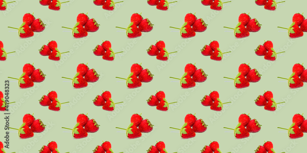 Beautiful seamless pattern with strawberries, can be used as a packaging for fruits.
