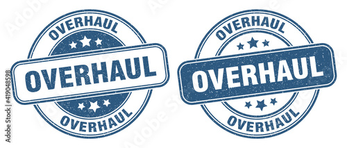 overhaul stamp. overhaul label. round grunge sign