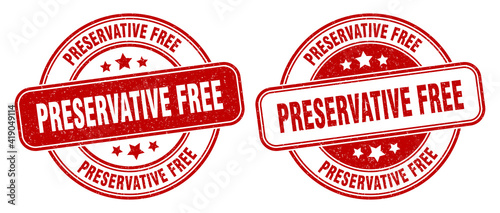 preservative free stamp. preservative free label. round grunge sign