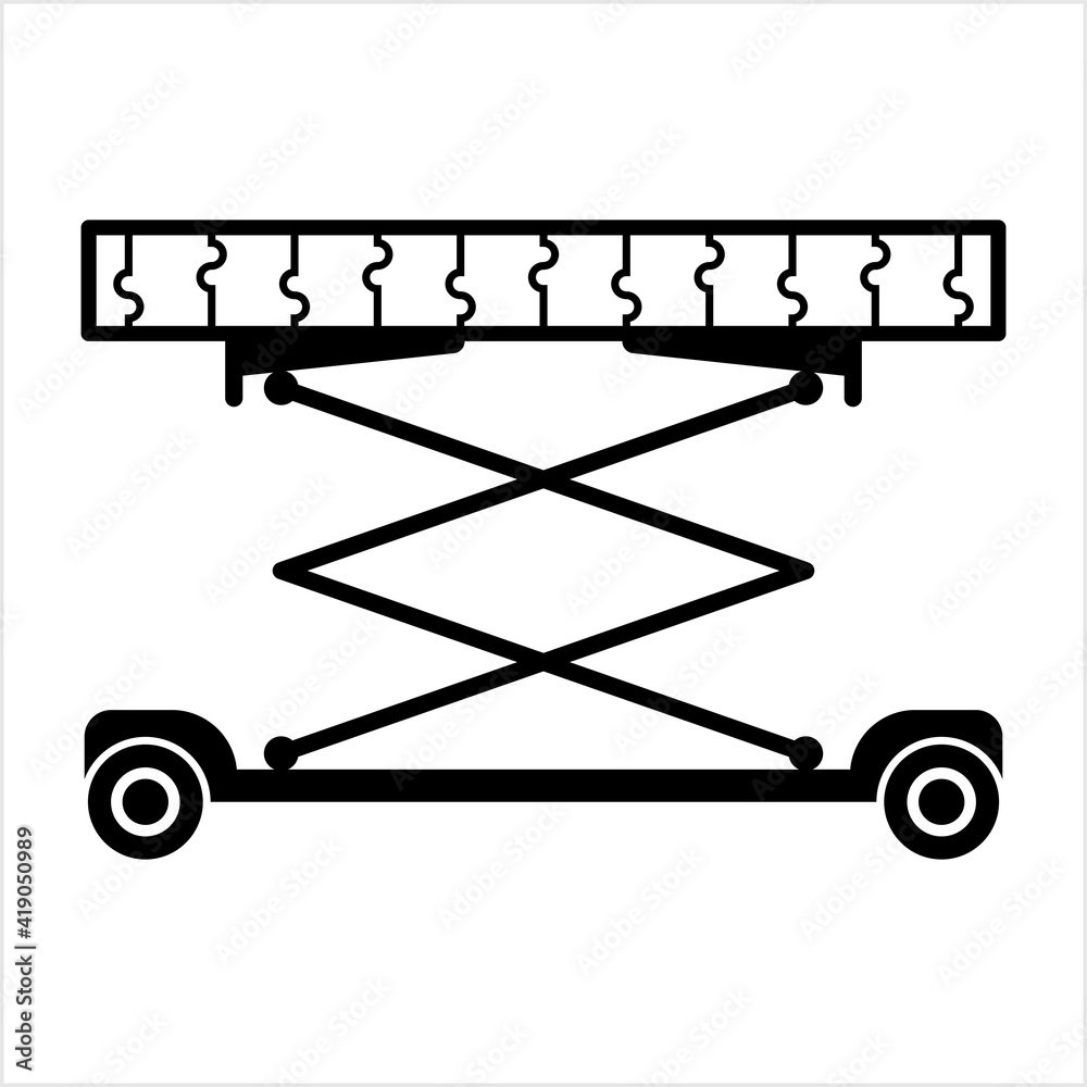 Extended Scissor Lift Platform Icon, Extension Lift Extended Scissor Lift Platform Icon, Extension Lift