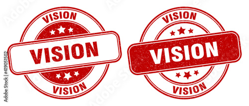 vision stamp. vision label. round grunge sign