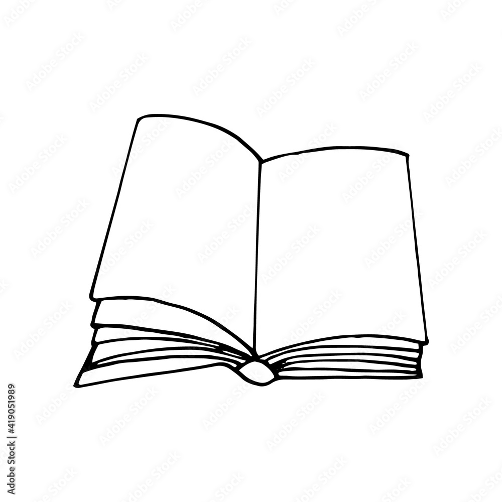 book open with blank page icon. sketch hand drawn doodle style. vector, minimalism, monochrome. library, learning, reading, copy space, place for text. book open with blank page icon. sketch hand drawn doodle style. vector, minimalism, monochrome. library, learning, reading, copy space, place for text.