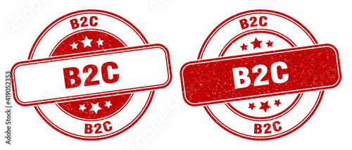 b2c stamp. b2c label. round grunge sign