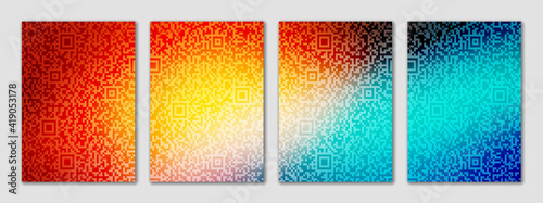 Brochure flyer design, vector background. Vertical a4 format. Fantasy on the theme of QR code.	