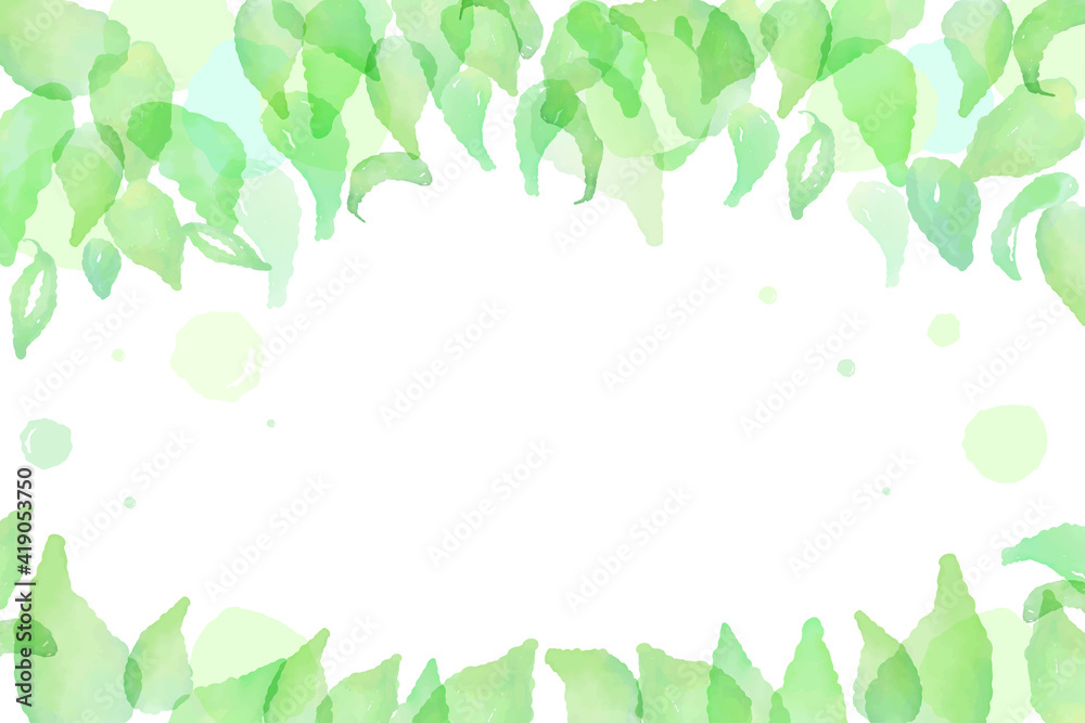 新緑の水彩イラスト背景素材 新緑の水彩イラスト背景素材