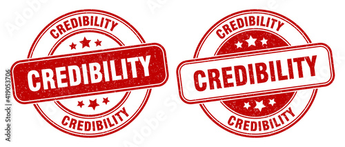 credibility stamp. credibility label. round grunge sign