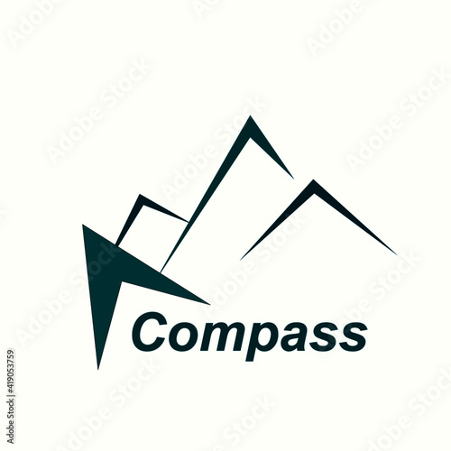 simple compass logo for travel company