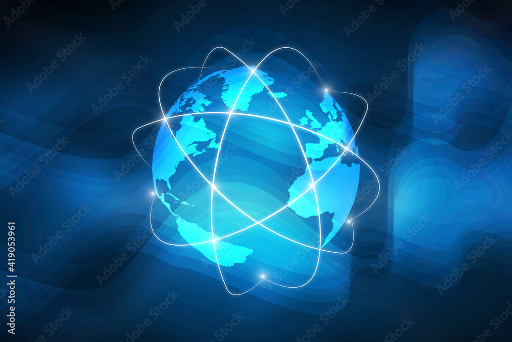 Fototapeta premium 2d illustration world map abstract background 
