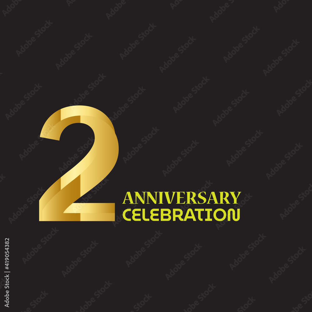 2 YEAR ANNIVERSARY CELEBRATION VECTOR DESIGN TEMPLATE ILLUSTRATION 2 YEAR ANNIVERSARY CELEBRATION VECTOR DESIGN TEMPLATE ILLUSTRATION