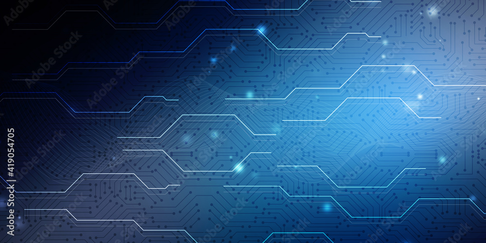 2d illustration Abstract futuristic electronic circuit technology background
2d illustration Abstract futuristic electronic circuit technology background
