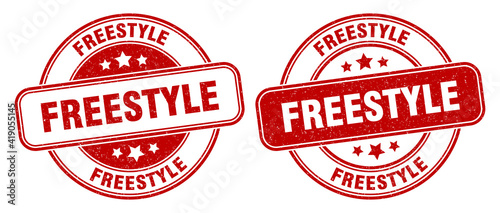 freestyle stamp. freestyle label. round grunge sign