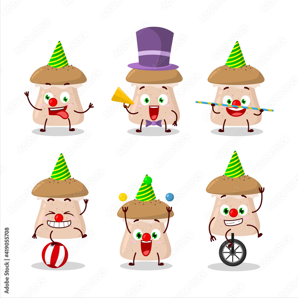 Cartoon character of honey fungus with various circus shows Cartoon character of honey fungus with various circus shows