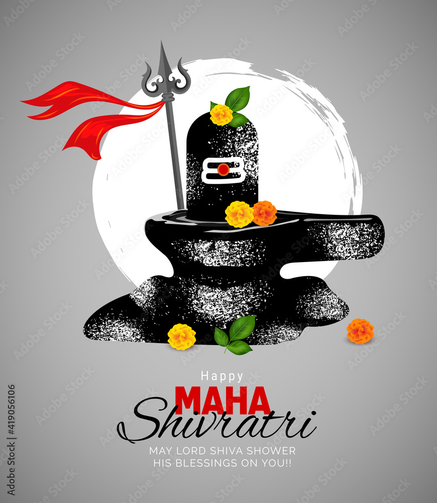 Happy Maha Shivratri Festival Background, Vector Illustration of ...