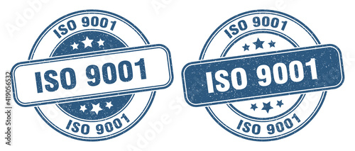 iso 9001 stamp. iso 9001 label. round grunge sign